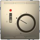 Merten Raumtemperaturregler 24 V mit Schalter und Zentralplatte, Nickelmetallic, System Design MEG5761-6050