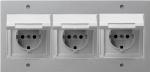 Gira TX44 Dreifach Steckdose mit Klappdeckel und Rahmen Alu 3x445465/021365