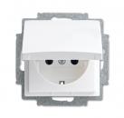 B+J balance SI Steckdose mit Klappdeckel alpinweiss 20 EUK-914