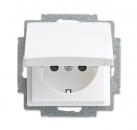 B+J balance SI Steckdose mit Klappdeckel und KS alpinweiss 20 EUKB-914