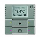B+J Bedienelement 2/4-fach, mit RTR, graumetallic, Busch-Installationsbus KNX, FanCoil-Regler 6128/28-803