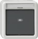 Gira IP44 WG Wippschalter Aus 2pol Kontroll Aufputz Grau 011230