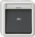 Gira IP44 WG Wippschalter Kontroll Wechselschalter Aufputz Grau 011630