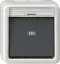 Gira IP44 WG Wipptaster mit Meldekontakt Aufputz Grau 015230