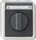 Gira IP44 WG SchalterTaster Jalousie 1pol Aufputz Grau 015430