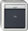 Gira IP44 WG Wipptaster WechslerAufputz Grau 015630