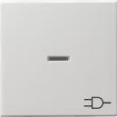 Gira System 55 Kontroll Wippe mit Symbol Steckdose Reinwei§ gl_nzend 020903