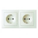 Berker Steckdosen-Kombination SCHUKO 2fach mit Rahmen weiss, glaenzend Berker S.1 47208982