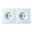 Berker Steckdosen-Kombination SCHUKO 2fach mit Rahmen polarweiss, glaenzend Berker S.1 47208989