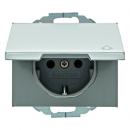 Berker K.5 Steckdose mit Klappdeckel Alu 47477103