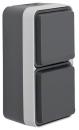Berker W.1 IP55 Aufputz Steckdose 2fach senkrecht grau 47703525