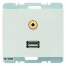 Berker USB/3,5 mm Audio Steckdose polarweiss, glaenzend Berker K.1 3315397009