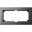 Merten M-PLAN-Metallrahmen, 2fach ohne Mittelsteg, Rhodiumgrau 475814