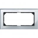 Merten M-PLAN-Echtglasrahmen, 2fach ohne Mittelsteg, Diamantsilber 487860