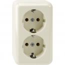 Merten AUFPUTZ Doppel-Steckdose weiss MEG2421-8744