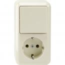 Merten AUFPUTZ Kombination Steckdose/Wechselschalter weiss MEG3495-8744