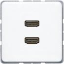 JUNG 2 x HDMI, Tragring, Schraubbefestigung MACD1133WW