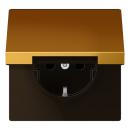 Jung LS990 Steckdose mit Klappdeckel Gold GO1520KL
