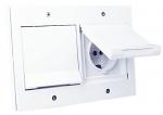 Gira TX44 Tastrast-Schalter und Steckdose mit KD und Rahmen reinweiss 312600/349666/445466/021266