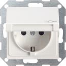 Gira System 55 Steckdose mit Klapdeckel und KS Reinwei§ gl_nzend 041403