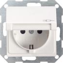 Gira System 55 Steckdose mit Klappdeckel Reinwei§ gl_nzend 045403