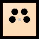 Jung Abdeckung für 4-Loch SAT-TV-Steckdose (Ankaro), Thermoplast, Serie LS, ocre LC990-4SAT2223