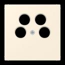 Jung Abdeckung für 4-Loch SAT-TV-Steckdose (Ankaro), Thermoplast, Serie LS, blanc ivoire LC990-4SAT2245