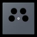 Jung Abdeckung für 4-Loch SAT-TV-Steckdose (Ankaro), Thermoplast, Serie LS, gris fonce 59 LC990-4SAT2262