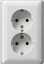 Gira System 55 Doppel Steckdose fŸr UP-Dose Reinwei§ gl_nzend 078003