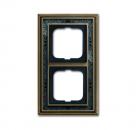 B+J Abdeckrahmen, Messing antik Dekor anthrazit, Busch-dynasty, Rahmen Busch-dynasty 1722-843