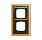 B+J Abdeckrahmen, Messing poliert Dekor anthrazit, Busch-dynasty, Rahmen Busch-dynasty 1722-833