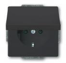 B+J future® linear Steckdosen mit Klappdeckel und Kinderschutz anthrazit 20 EUKB-81