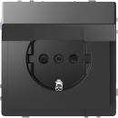 Merten Steckdose mit Klappdeckel, BRS, Steckklemmen, Anthrazit, System Design MEG2310-6034