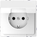 Merten Steckdose mit Klappdeckel, BRS, Steckklemmen, Lotoswei§, System Design MEG2310-6035