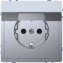 Merten Steckdose mit Klappdeckel, BRS, Steckklemmen, Edelstahl, System Design MEG2310-6036