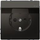 Merten Steckdose mit Klappd., IP44, BRS, Steckklemmen, Anthrazit, System Design MEG2314-6034
