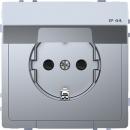 Merten Steckdose mit Klappd., IP44, BRS, Steckklemmen, Edelstahl, System Design MEG2314-6036