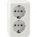 Merten AUFPUTZ Doppel-Steckdose polarwei§ MEG2421-8719