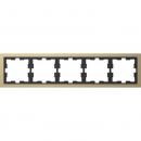 Merten D-Life Metall Rahmen, 5fach, Champagnermetallic MEG4050-6551