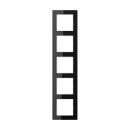 Jung A500 creation Rahmen 5fach Glas Schwarz AC585GLSW