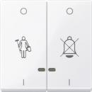 Merten Doppelwippe mit Kontrollfenster und Kennzeichnung für Hotelanwendungen, aktivweiß glänzend, System M MEG3429-0325