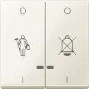 Merten Doppelwippe mit Kontrollfenster und Kennzeichnung für Hotelanwendungen, weiß glänzend, System M MEG3429-0344