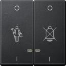 Merten Doppelwippe mit Kontrollfenster und Kennzeichnung für Hotelanwendungen, anthrazit, System M MEG3429-0414